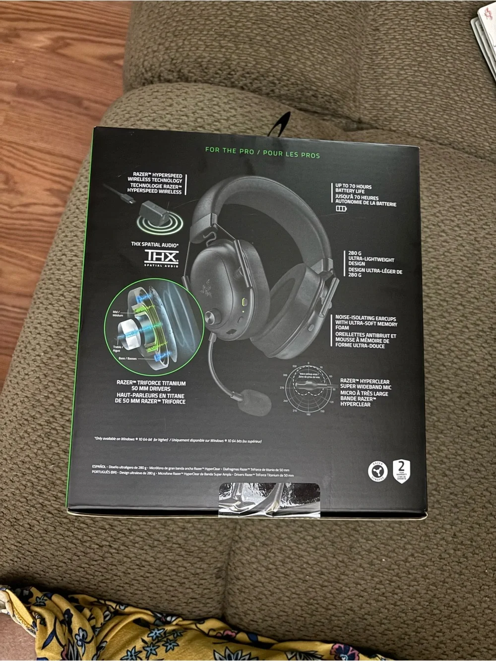 Razer BlackShark V2 Hyperspeed Wireless Headset – Black & Green Trim